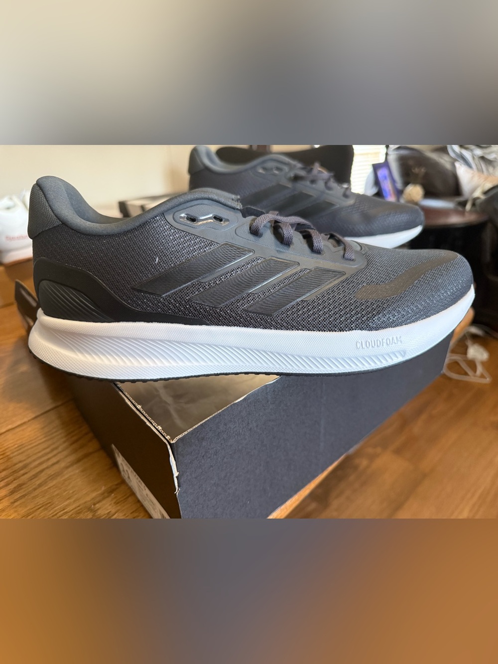 adidas Men's Gray and Black Ortholite Running Sneakers